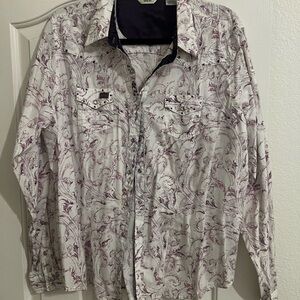White and Purple Button Down Shirt